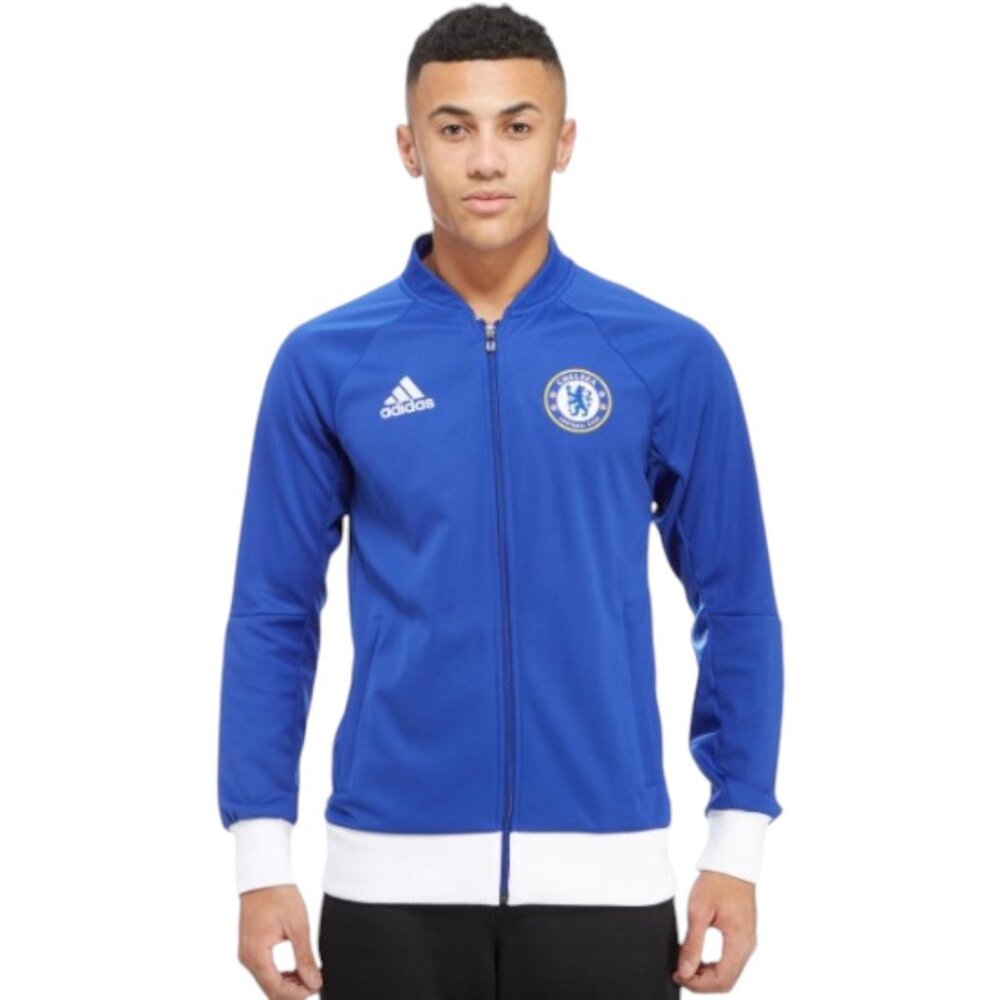 Men’s Adidas Chelsea FC Full Zip Anthem Jacket – Size M,  Blue and White NWOT